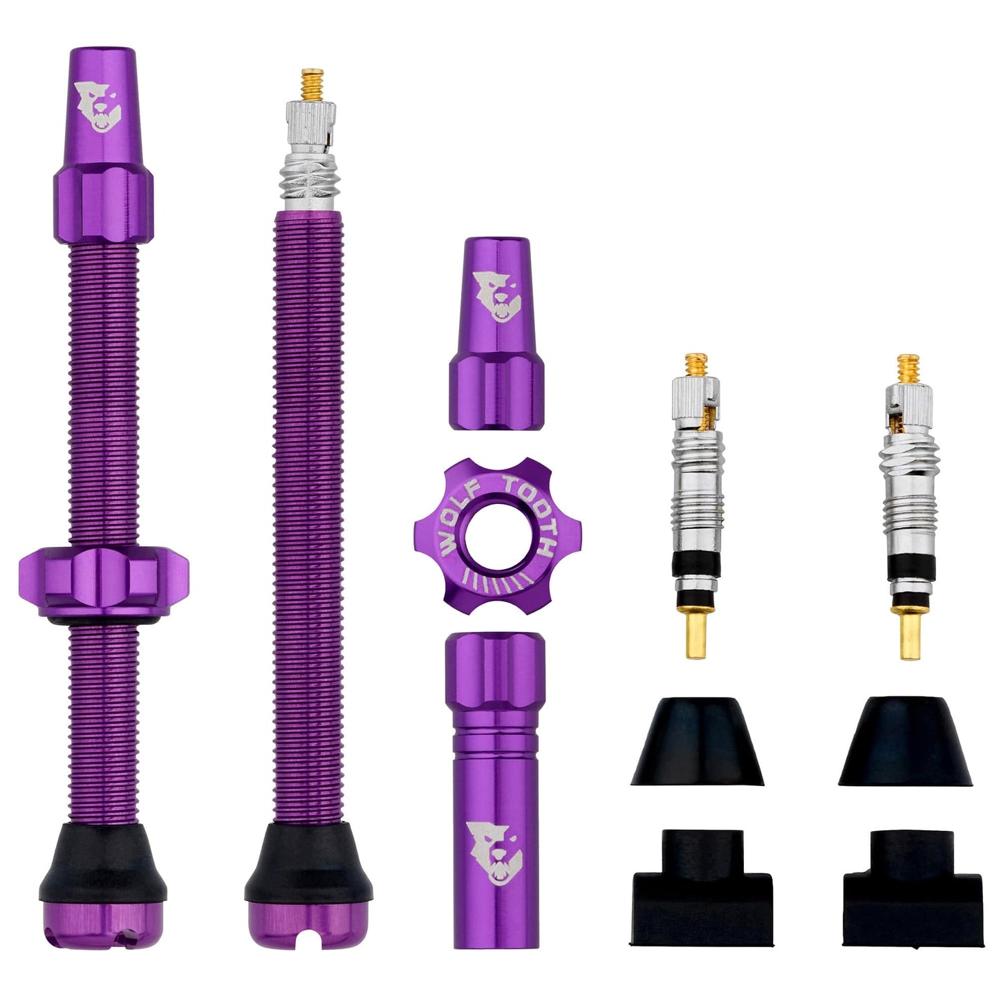 Tubeless Presta Valve Stem Kit 60mm Ultraviolet Purple