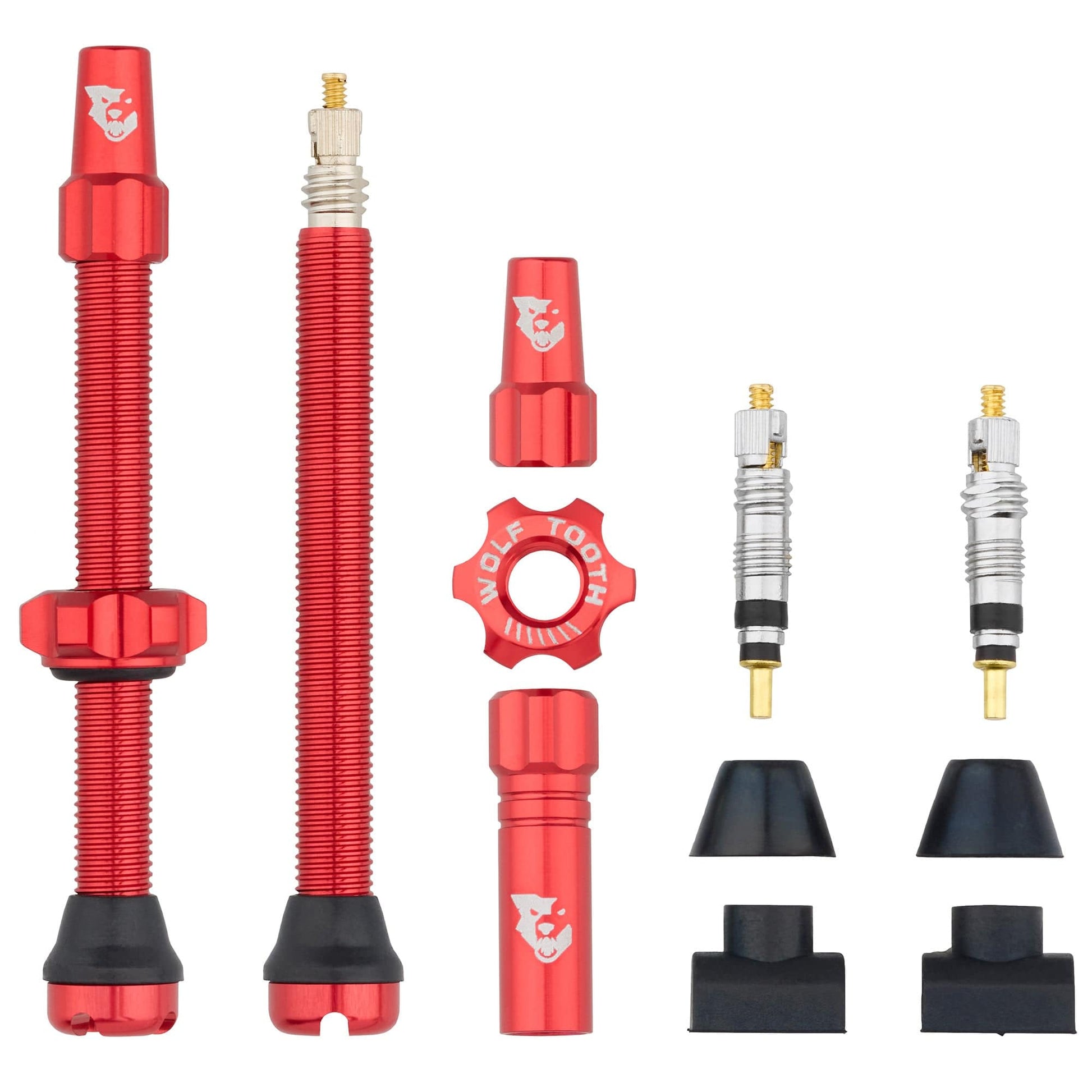 Tubeless Presta Valve Stem Kit 60mm Red