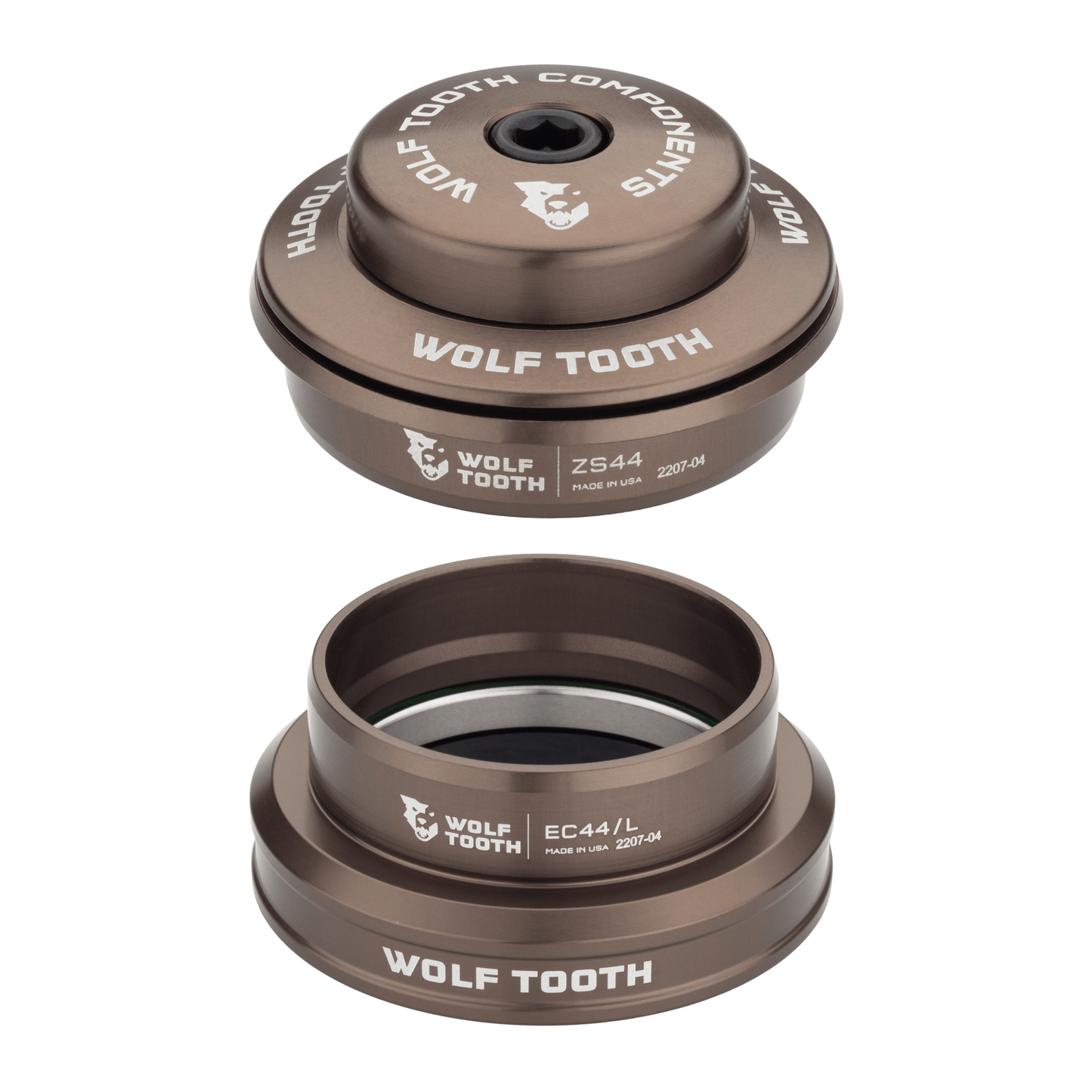 Wolf Tooth Premium Headsets – Espresso Upper and Lower ZS44 28.6 6mm Stack Upper EC44 Lower Espresso