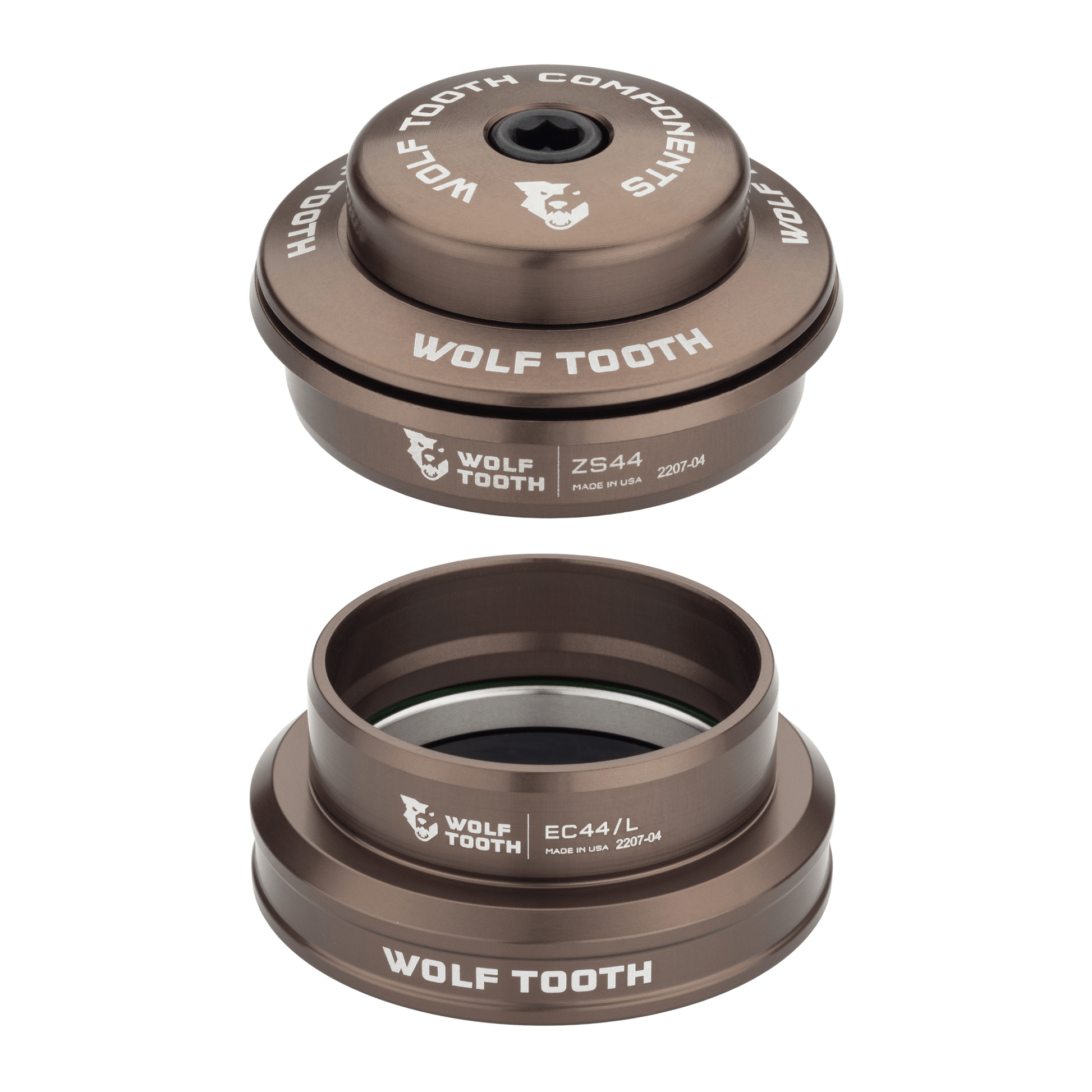 Wolf Tooth Premium Headsets – Espresso Upper and Lower ZS44 28.6 6mm Stack Upper EC44 Lower Espresso