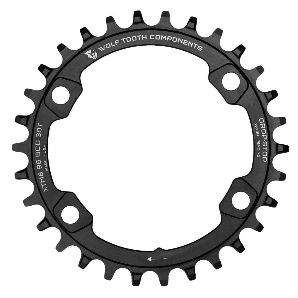 96 mm BCD Chainrings for Shimano XT M8000 and SLX M7000 Drop-Stop A Black