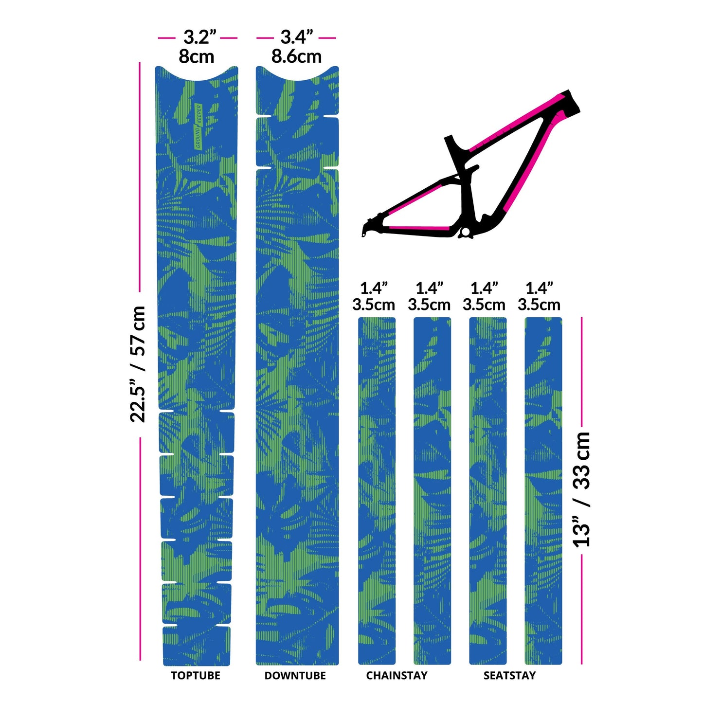 Tropical Glitch Frame Keeper - Opaque Blueberry & Lime