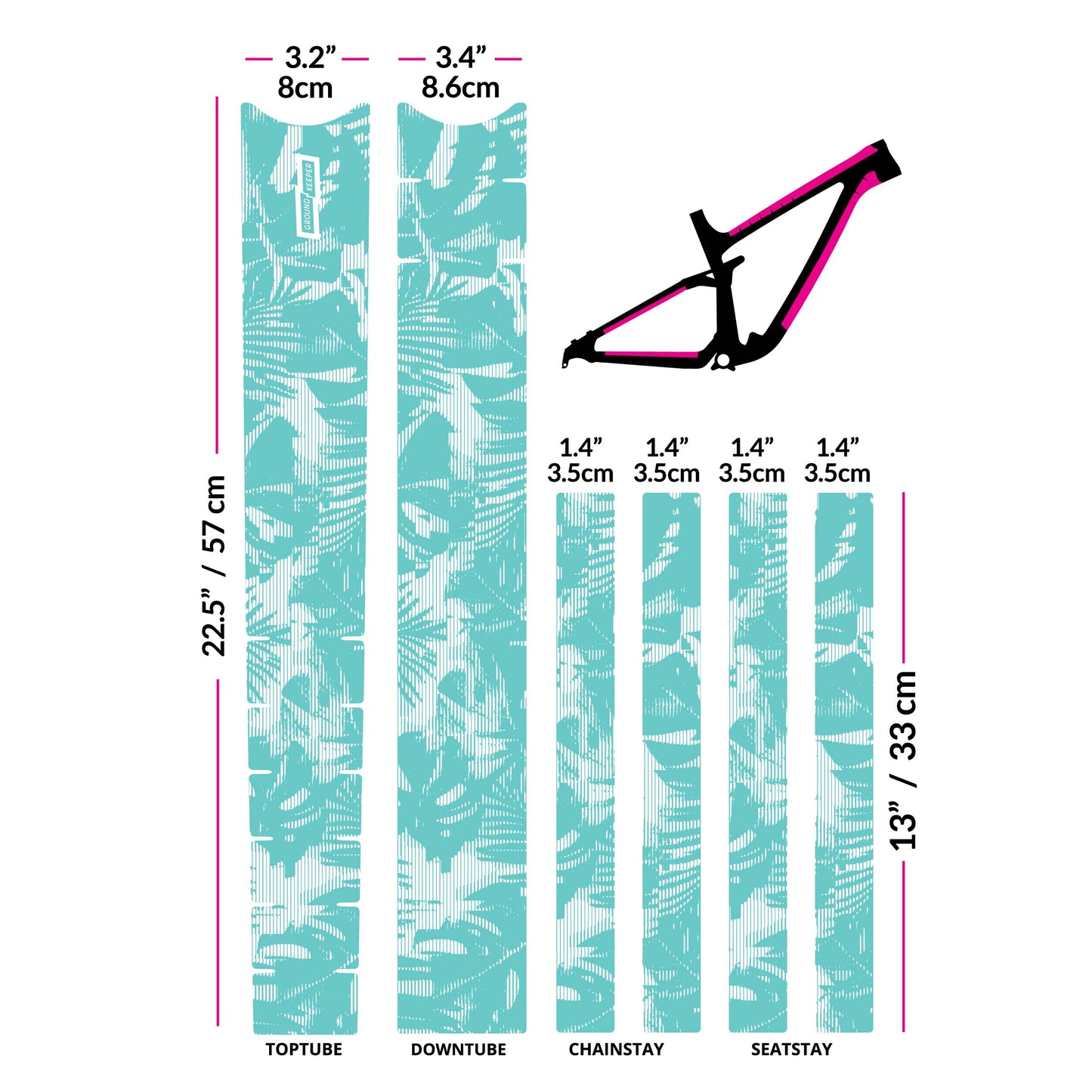 Tropical Glitch Frame Keeper - Transparent Mint