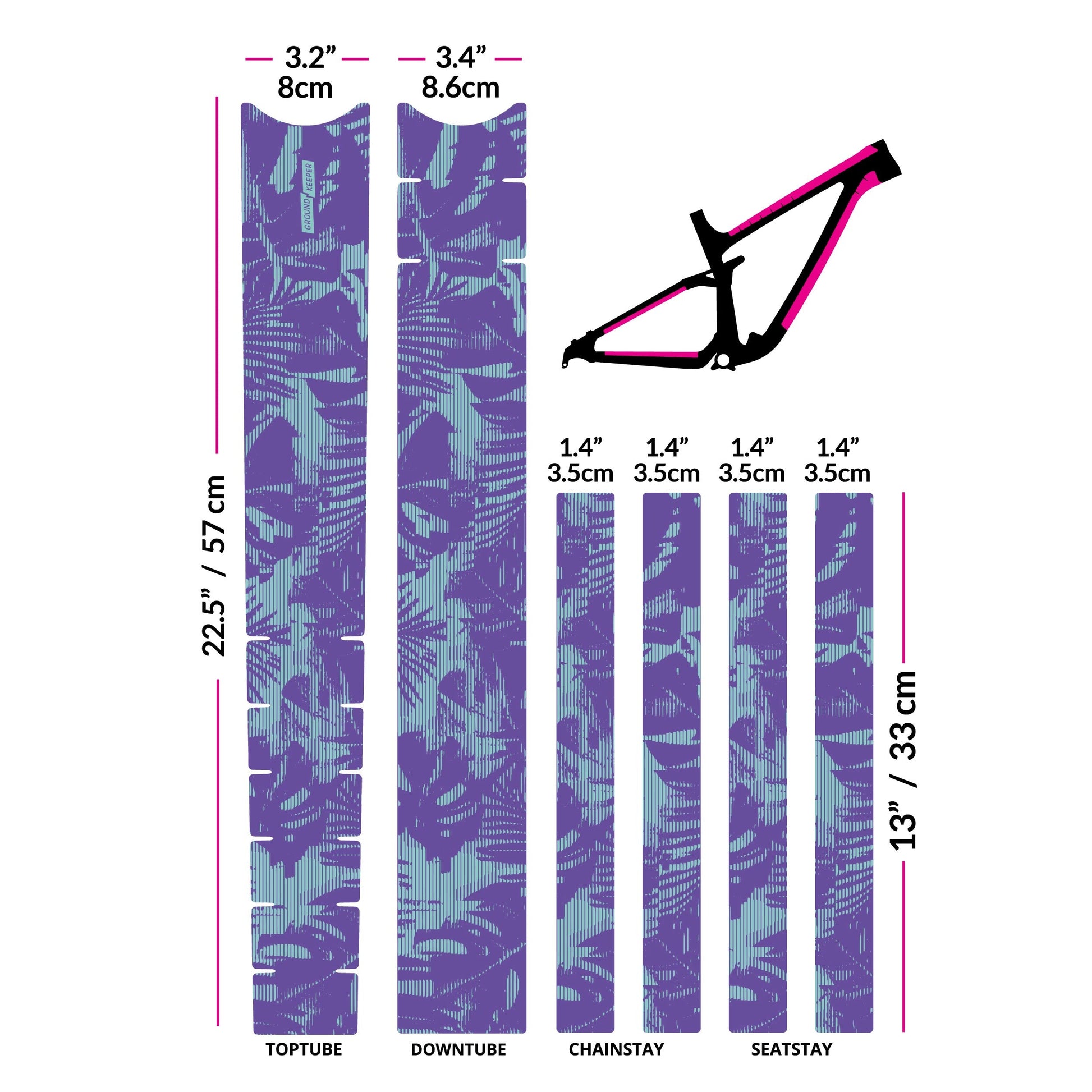 Tropical Glitch Frame Keeper - Opaque Grape & Mint