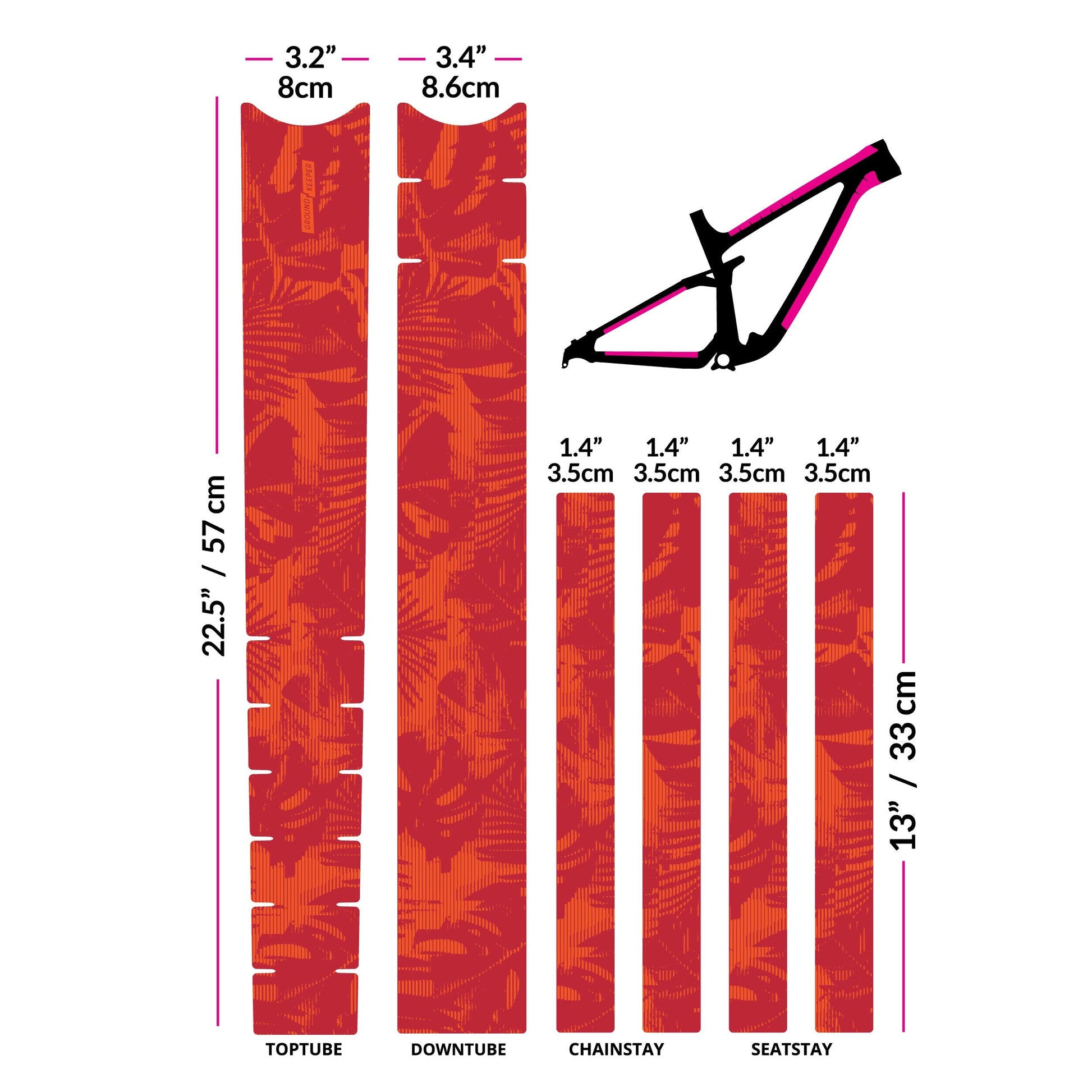 Tropical Glitch Frame Keeper - Opaque Strawberry & Tangerine