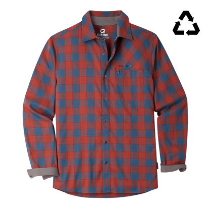 Men's Shaka Flannel Dark Teal & Red