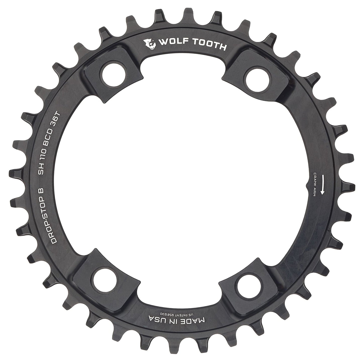 110 BCD Asymmetric 4-Bolt Chainrings for Shimano Cranks Drop-Stop B 36T