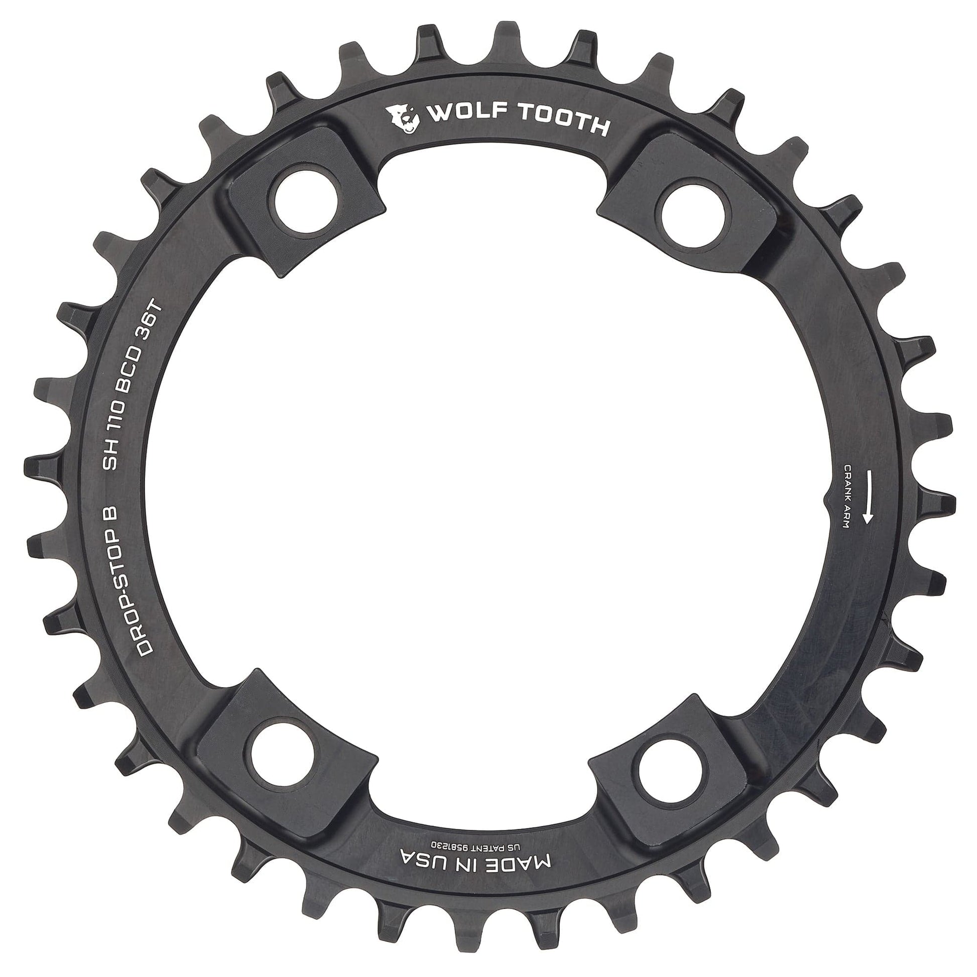 110 BCD Asymmetric 4-Bolt Chainrings for Shimano Cranks Drop-Stop B 36T