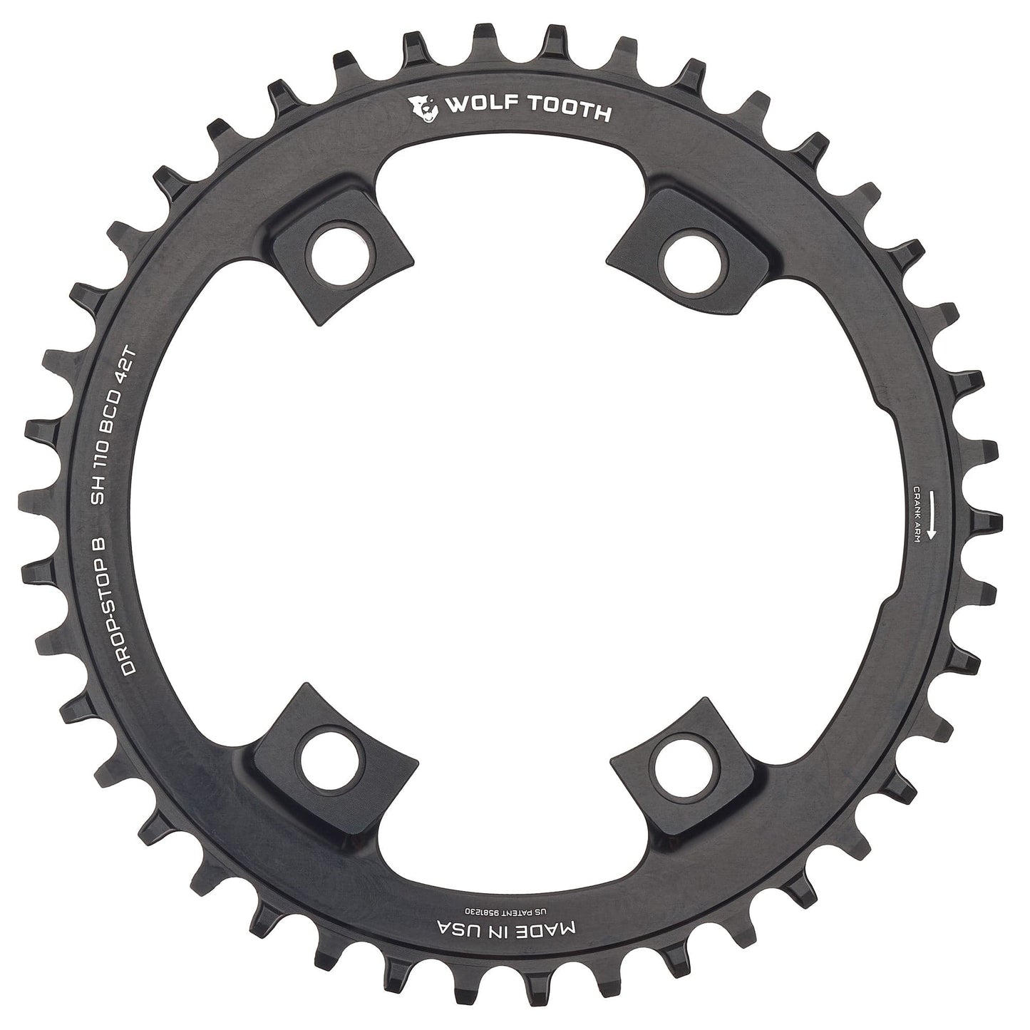 110 BCD Asymmetric 4-Bolt Chainrings for Shimano Cranks Drop-Stop B 42T