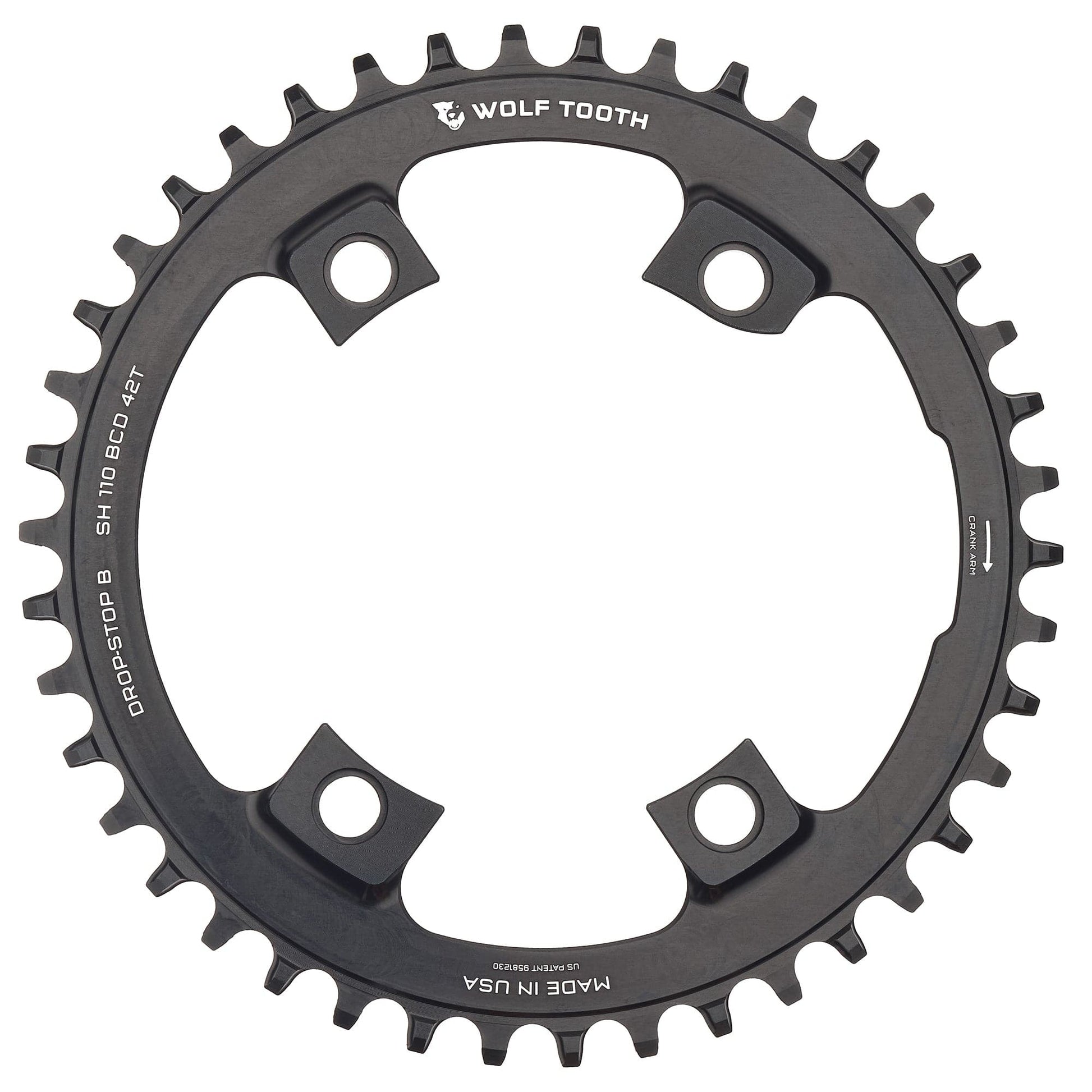 110 BCD Asymmetric 4-Bolt Chainrings for Shimano Cranks Drop-Stop B 42T