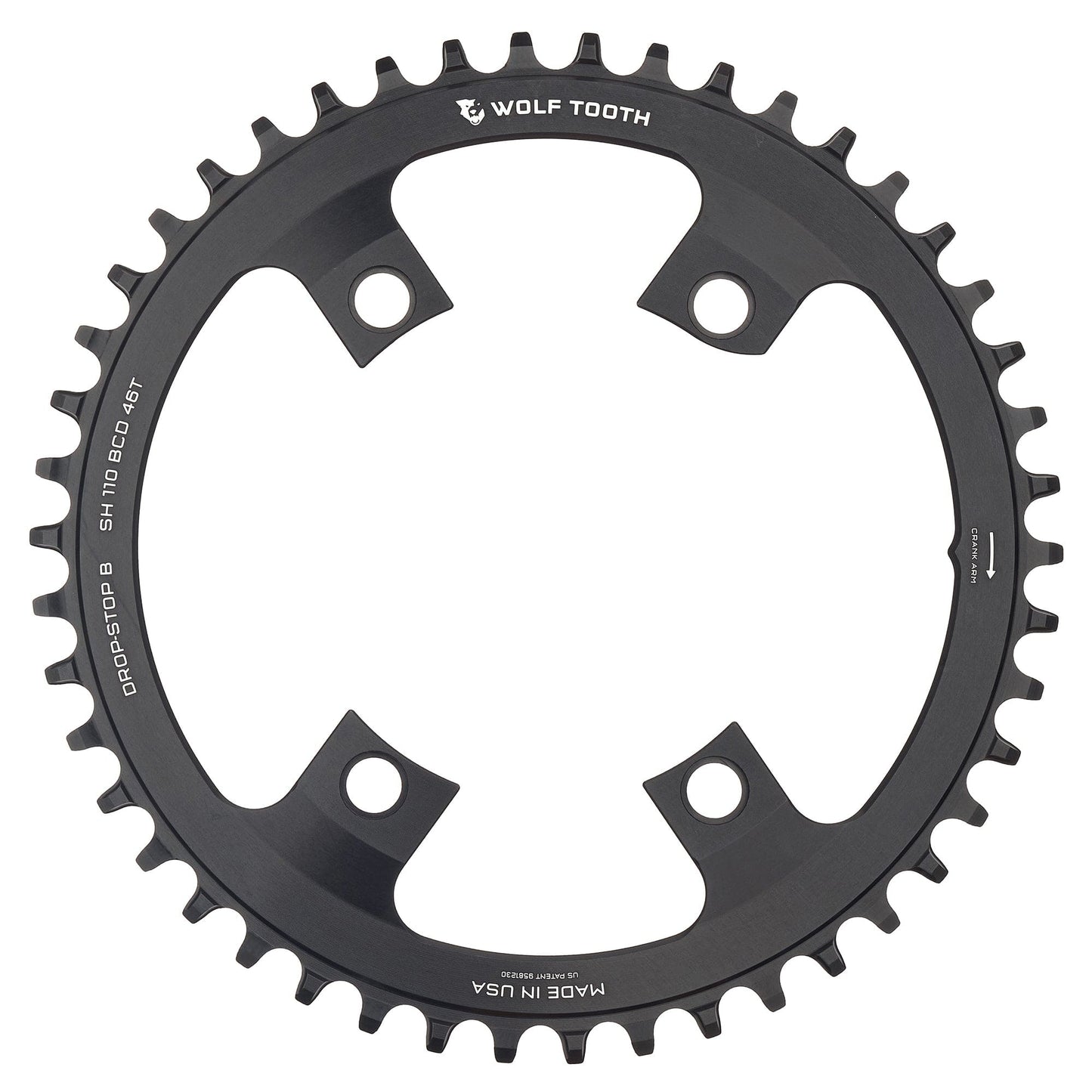 110 BCD Asymmetric 4-Bolt Chainrings for Shimano Cranks Drop-Stop B 46T