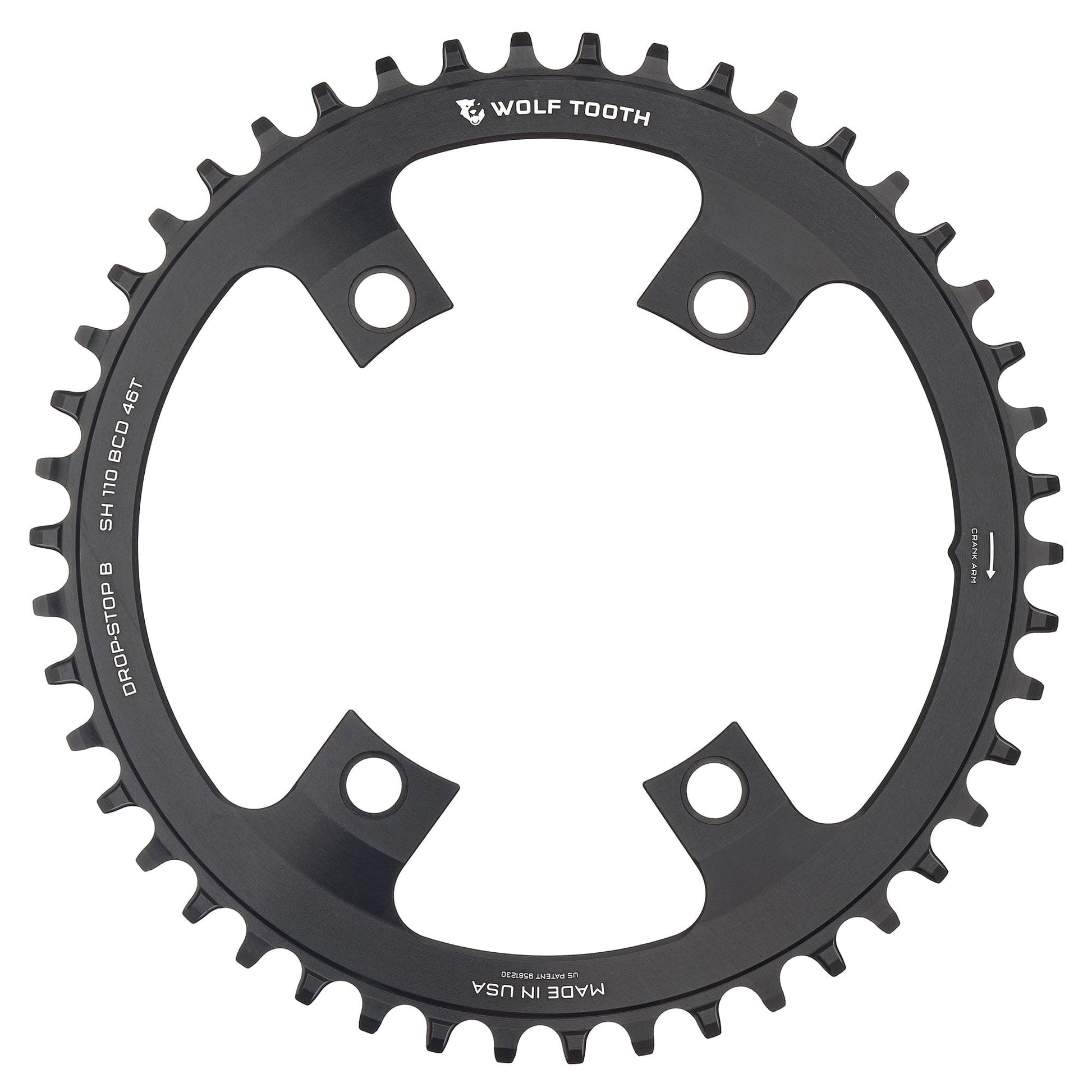 110 BCD Asymmetric 4-Bolt Chainrings for Shimano Cranks Drop-Stop B 46T