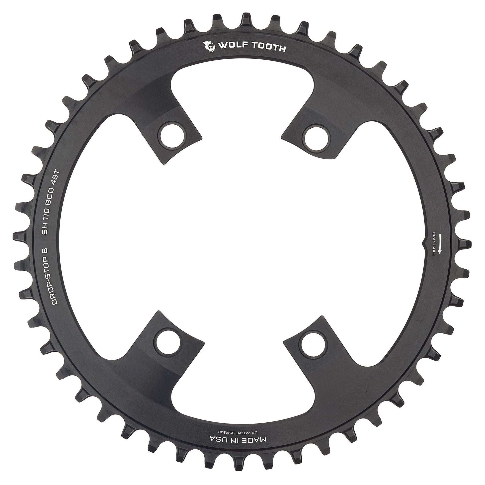 110 BCD Asymmetric 4-Bolt Chainrings for Shimano Cranks Drop-Stop B 48T
